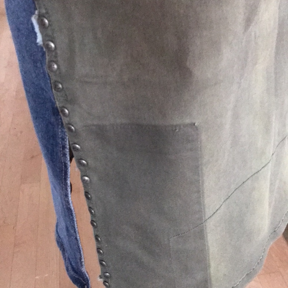 Parasuco ergonomic Jean Skirt Size 4, Green/Denim Blue - Picture 11 of 12